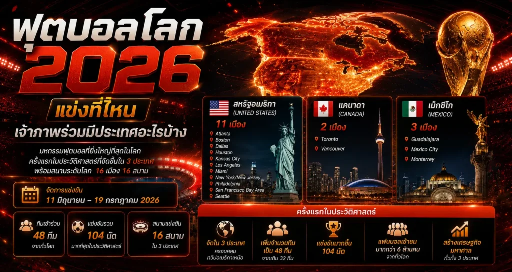 ฟุตบอลโลก 2026 แข่งที่ไหน