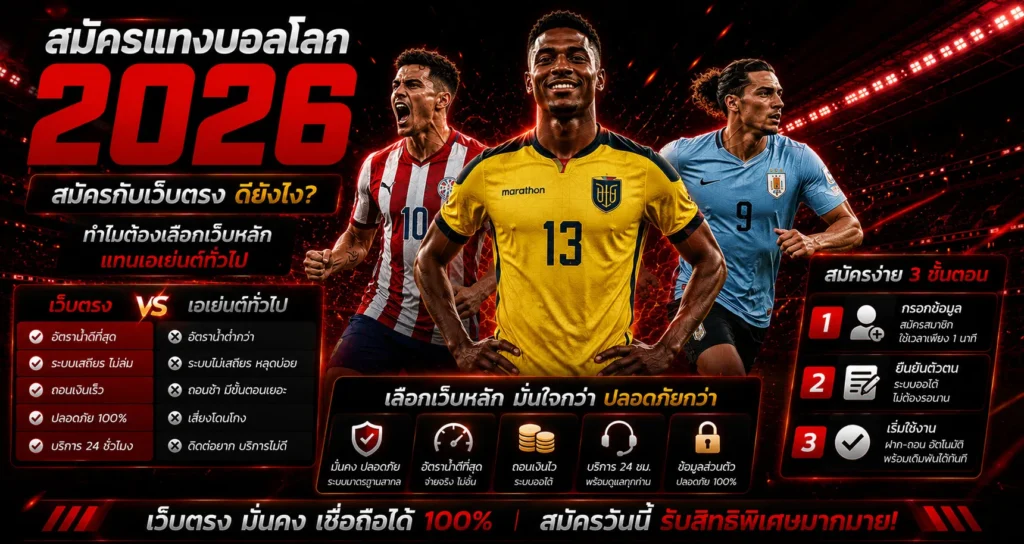 สมัครแทงบอลโลกกับเว็บตรงดียังไง